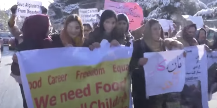 Women in Kabul Protest for Food, Work and Equality: “Poverty Forced Us To Gather Here”