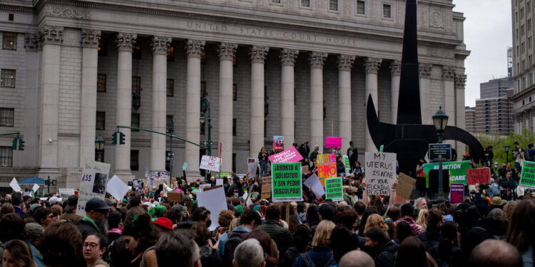 New York Officials and Hundreds of Protesters Rally in Support of Abortion Rights