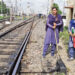 Dhaumya C. (at the lever) and her junior, Sumita Pal, both hold the post of Poinstman B