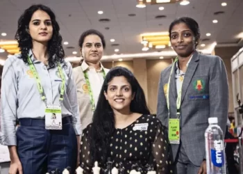 (Clockwise from left) Tania Sachdev, Koneru Humpy, R Vaishali and D Harika were part of the first Indian women's team to win a Chess Olympiad medal