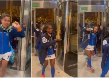 Women's hockey team returns to India, celebrates winning FIH Nations Cup