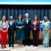 Women Heads of State and Government on stage, together with the President of the General Assembly and his predecessor, for a meeting on the sidelines of UNGA77, part of the newly established Platform of Women Leaders..
