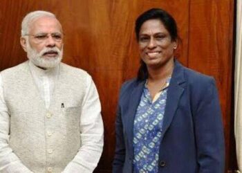 PT Usha with Prime Minister Narendra Modi