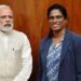 PT Usha with Prime Minister Narendra Modi