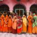 Women wait to take part in Huranga, a game played between men and women, a day after Holi at Dauji temple near the northern city of Mathura, India, on March 9.